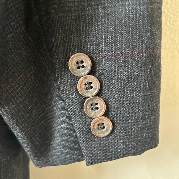 SHIPS FREE! Jack Henry Blazer Suit Jacket Plaid Navy - Picture 3 of 5